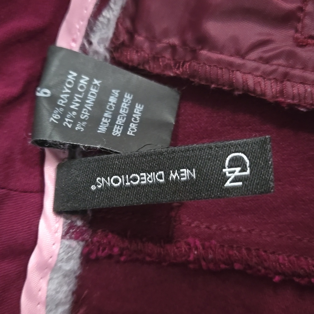 Burgundy Straight Leg Pants - Picture 2 of 8